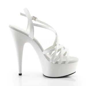 Blanc 15 cm Pleaser DELIGHT-613 Sandales femme à talon
