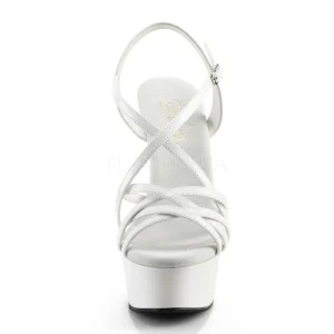 Blanc 15 cm Pleaser DELIGHT-613 Sandales femme à talon
