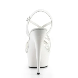 Blanc 15 cm Pleaser DELIGHT-613 Sandales femme à talon