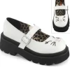 Blanc 6,5 cm RENEGADE-56 emo chaussures mary jane à boucles