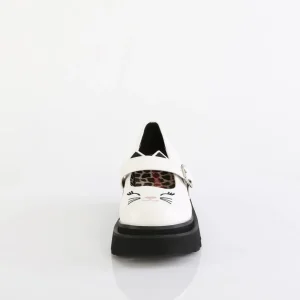 Blanc 6,5 cm RENEGADE-56 emo chaussures mary jane à boucles