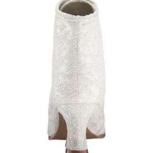 Blanc 12 cm VICTORIAN-30 Bottines à Lacets Talons Hauts Femmes