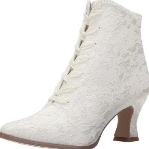 Blanc 12 cm VICTORIAN-30 Bottines à Lacets Talons Hauts Femmes