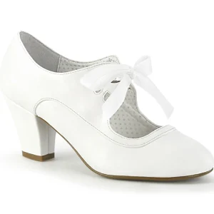 Blanc 6,5 cm WIGGLE-32 retro vintage escarpins maryjane à talons épais