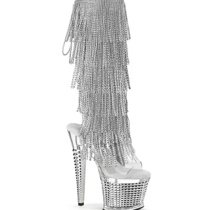 Blanc bottines pierre strass 18 cm SPECTATOR-2017RSF2 bottines talons hauts pleaser