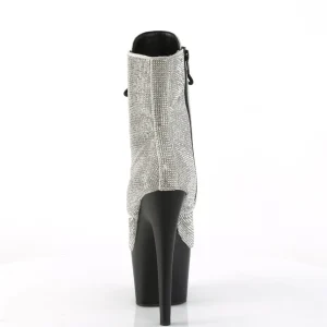 Blanc bottines pierre strass 18 cm ADORE-1020RS bottines talons hauts pleaser