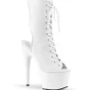 Blanc Mat 18 cm ADORE-1016 Plateforme Bottines Bout Ouvert