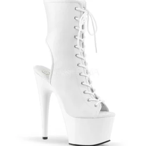 Blanc Mat 18 cm ADORE-1016 Plateforme Bottines Bout Ouvert