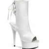 Blanc Mat 15 cm DELIGHT-1018 Plateforme Bottines
