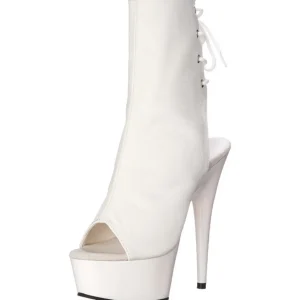 Blanc Mat 15 cm DELIGHT-1018 Plateforme Bottines
