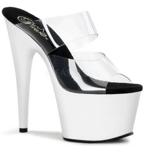 Blanc Neon 18 cm ADORE-702UV Plateforme Mules Chaussures