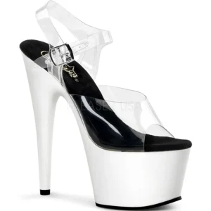 Blanc Neon 18 cm ADORE-708UV Talons Hauts Plateforme