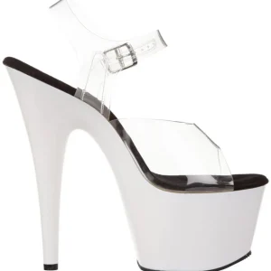 Blanc Neon 18 cm ADORE-708UV Talons Hauts Plateforme