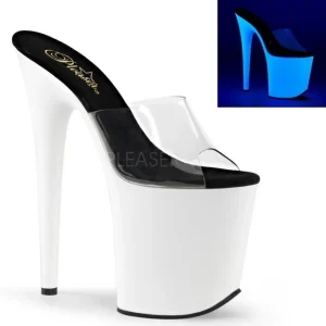 Blanc Neon 20 cm FLAMINGO-801UV Plateforme Mules Chaussures