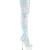Blanc Paillettes 20 cm ADORE-3020 bottes overknee plateforme de pole dance