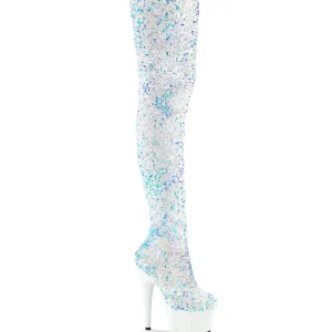 Blanc Paillettes 20 cm ADORE-3020 bottes overknee plateforme de pole dance