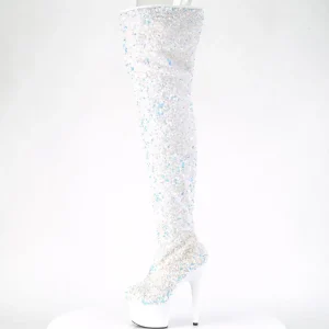 Blanc Paillettes 20 cm ADORE-3020 bottes overknee plateforme de pole dance