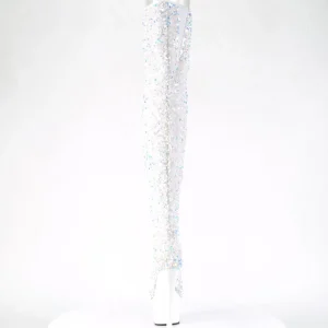 Blanc Paillettes 20 cm ADORE-3020 bottes overknee plateforme de pole dance