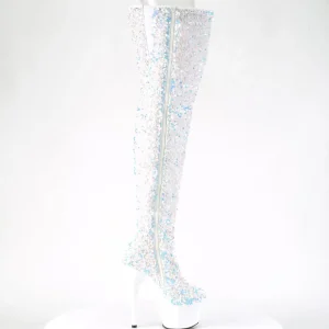 Blanc Paillettes 20 cm ADORE-3020 bottes overknee plateforme de pole dance