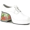 Blanc PIMP-02 chaussures proxénète hommes avec talon aquarium poisson rouge