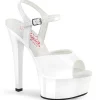 Blanc sandales plateforme 15 cm GLEAM-609 sandales talons hauts pleaser