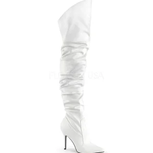Blanc Similicuir 10 cm CLASSIQUE-3011 Bottes Cuissardes Talons Hauts
