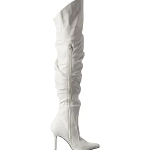Blanc Similicuir 10 cm CLASSIQUE-3011 Bottes Cuissardes Talons Hauts