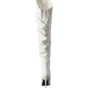 Blanc Similicuir 10 cm CLASSIQUE-3011 Bottes Cuissardes Talons Hauts
