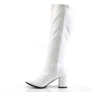 Blanc Similicuir 7,5 cm GOGO-300WC bottes femme mollets et jambes larges