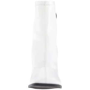 Blanc Similicuir 7,5 cm GOGO-150 bottines à talons épais stretch