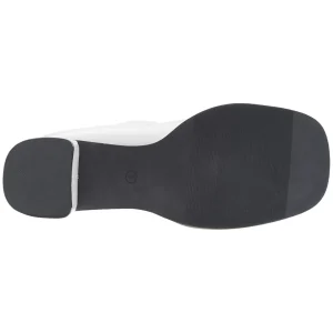 Blanc Similicuir 7,5 cm GOGO-150 bottines à talons épais stretch