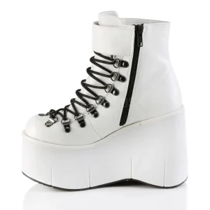 Blanc Similicuir 11,5 cm KERA-21 bottines lolita talons compensées