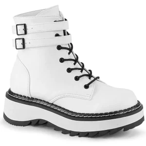 Blanc Similicuir 3 cm LILITH-152 bottines demoniacult plateforme