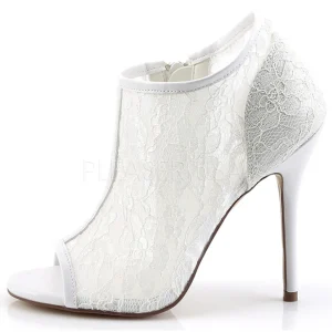 Blanc Tissu 13 cm AMUSE-56 Chaussures Escarpins de Soirée