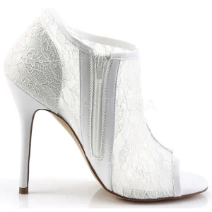 Blanc Tissu 13 cm AMUSE-56 Chaussures Escarpins de Soirée