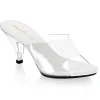 Blanc Transparent 8 cm BELLE-301 Mules Talons Hauts