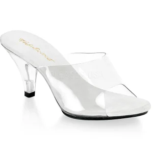 Blanc Transparent 8 cm BELLE-301 Mules Talons Hauts