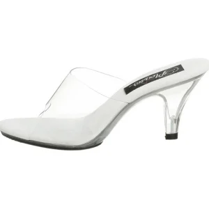 Blanc Transparent 8 cm BELLE-301 Mules Talons Hauts