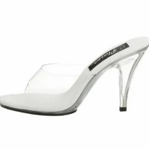 Blanc Transparent 11 cm CARESS-401 Mules Talons Hauts