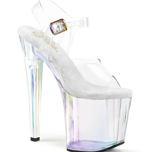 Blanc transparent 19 cm ENCHANT-708HT chaussures plateforme et talons