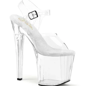 Blanc transparent 19 cm ENCHANT-708 chaussures plateforme et talons