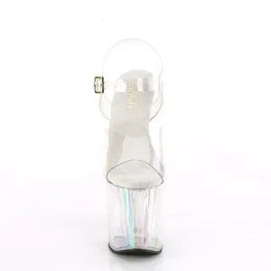 Blanc transparent 19 cm ENCHANT-708HT chaussures plateforme et talons