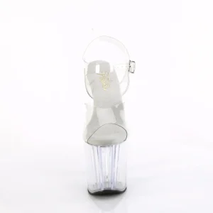 Blanc transparent 19 cm ENCHANT-708 chaussures plateforme et talons
