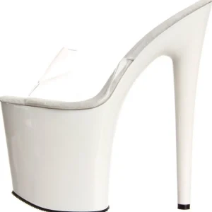 Blanc Transparent 20 cm FLAMINGO-801 Pantoufles Talons Hauts