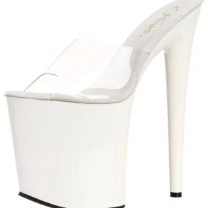 Blanc Transparent 20 cm FLAMINGO-801 Pantoufles Talons Hauts