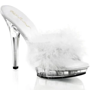 Blanc Transparent 13 cm LIP-101-8 Plateau Mules Talons Hauts