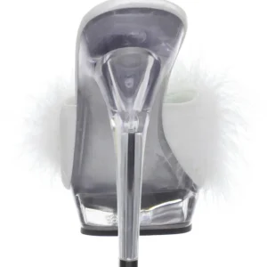 Blanc Transparent 13 cm LIP-101-8 Plateau Mules Talons Hauts