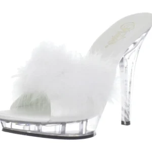 Blanc Transparent 13 cm LIP-101-8 Plateau Mules Talons Hauts