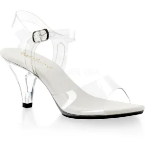 Blanc Transparent 8 cm Pleaser BELLE-308 Haut Talon