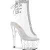 Blanc transparent 18 cm STARDUST-1018C-2RS bottines de striptease